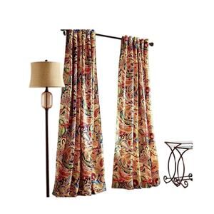 Pier 1 Imports Vibrant Paisley Grommet Window Curtain 2 Panels 50" x 84"